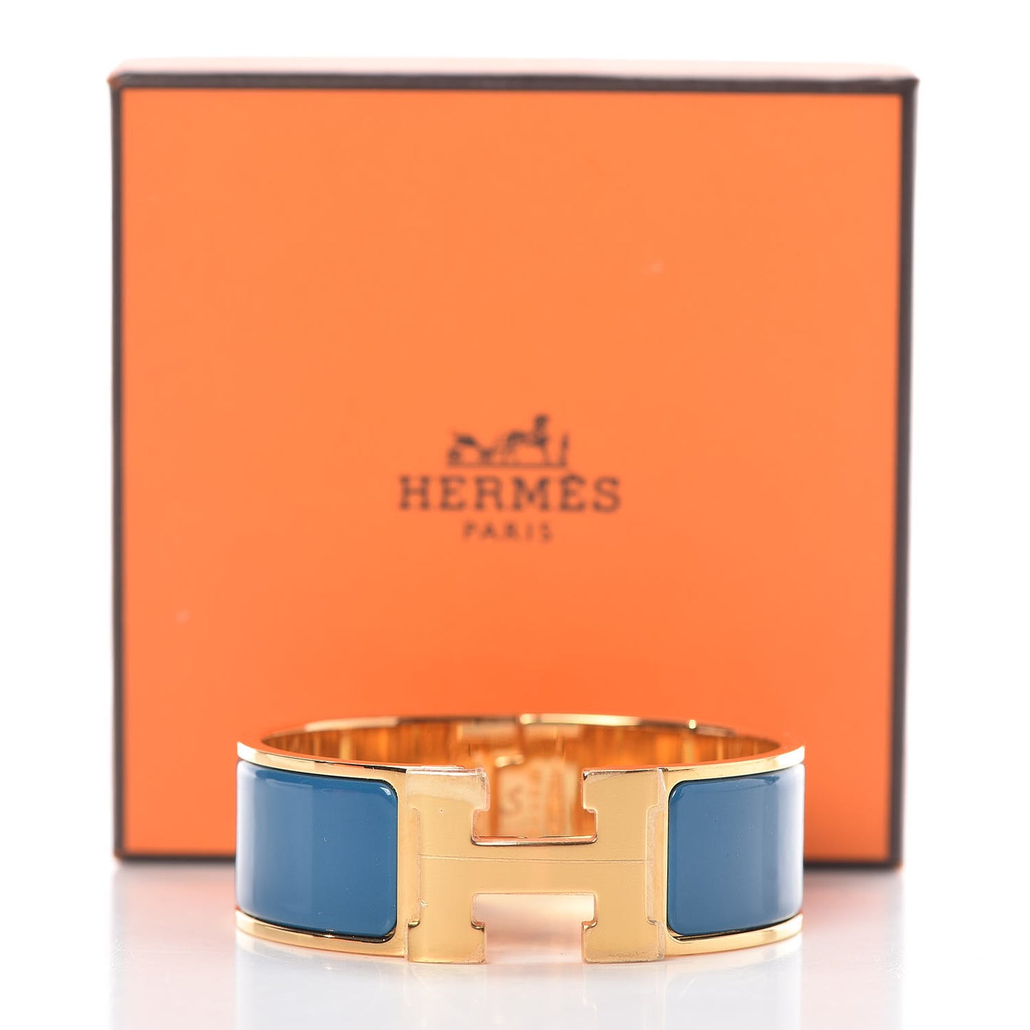 Enamel Wide Clic Clac H Bracelet PM Bleu Profond