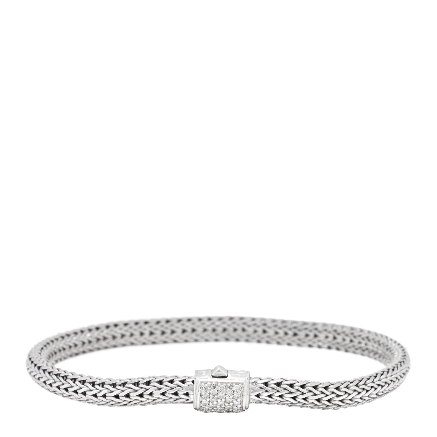 John Hardy Sterling Silver Diamond 5mm Classic Chain Bracelet 1 of 3