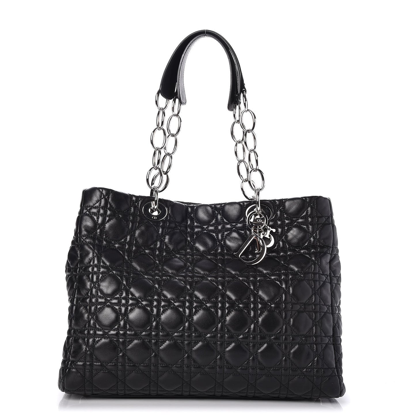 Lambskin Cannage Large Dior Soft Shopping Tote Black
