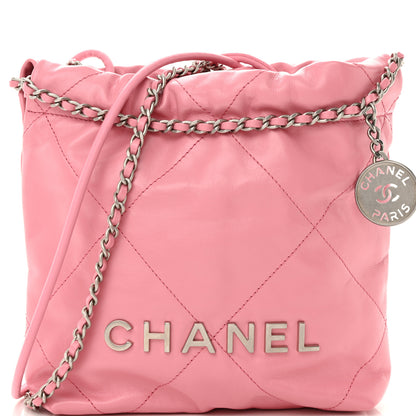 Chanel Shiny Calfskin Quilted Mini Chanel 22 Pink 8 of 10