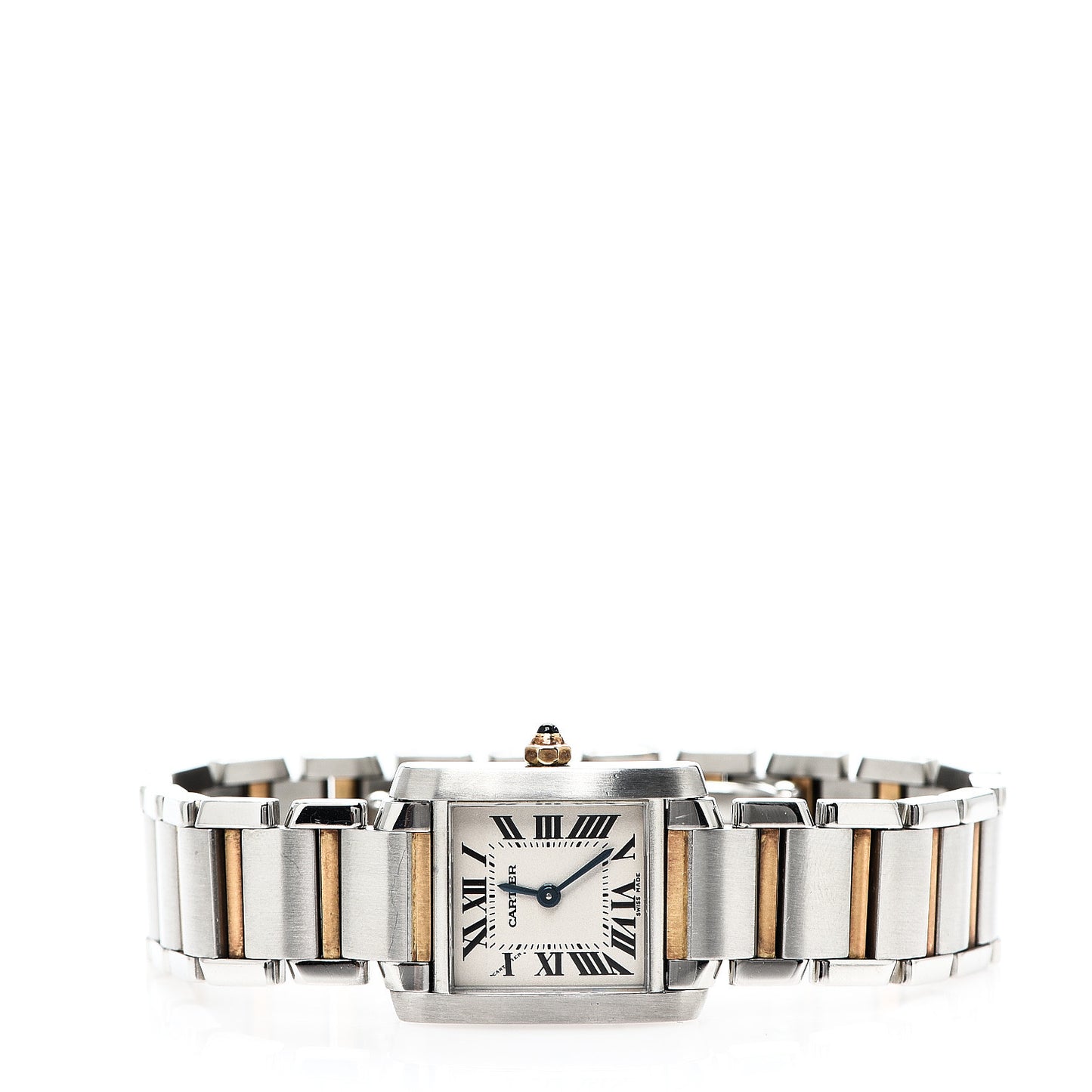 Stainless Steel 18K Yellow Gold 20mm Tank Francaise Quartz Watch