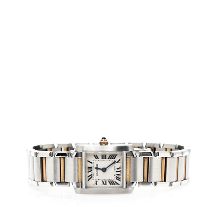 Cartier Stainless Steel 18K Yellow Gold 20mm Tank Francaise Quartz Watch 2 of 6