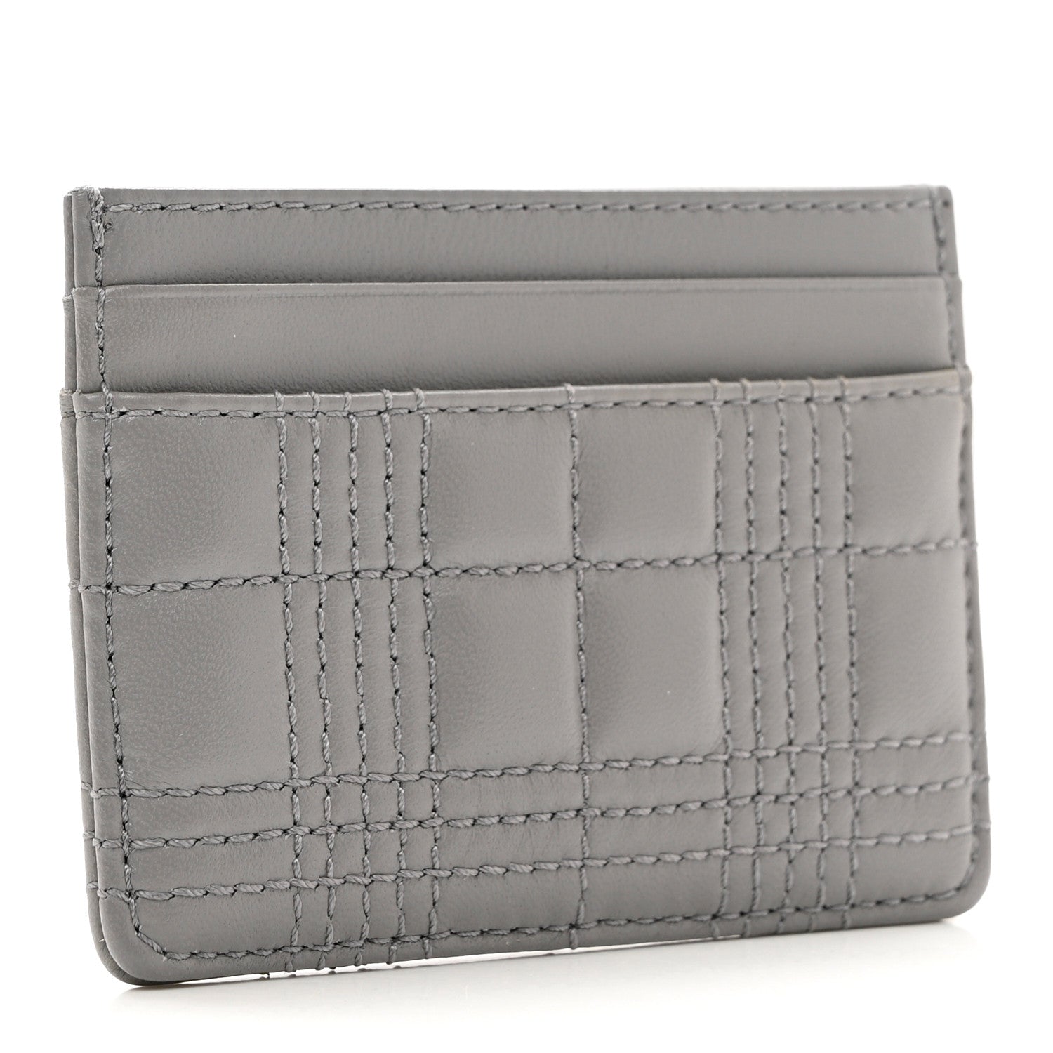 Burberry Lambskin Quilted Small Lola Card Holder Grey 3 of 6
