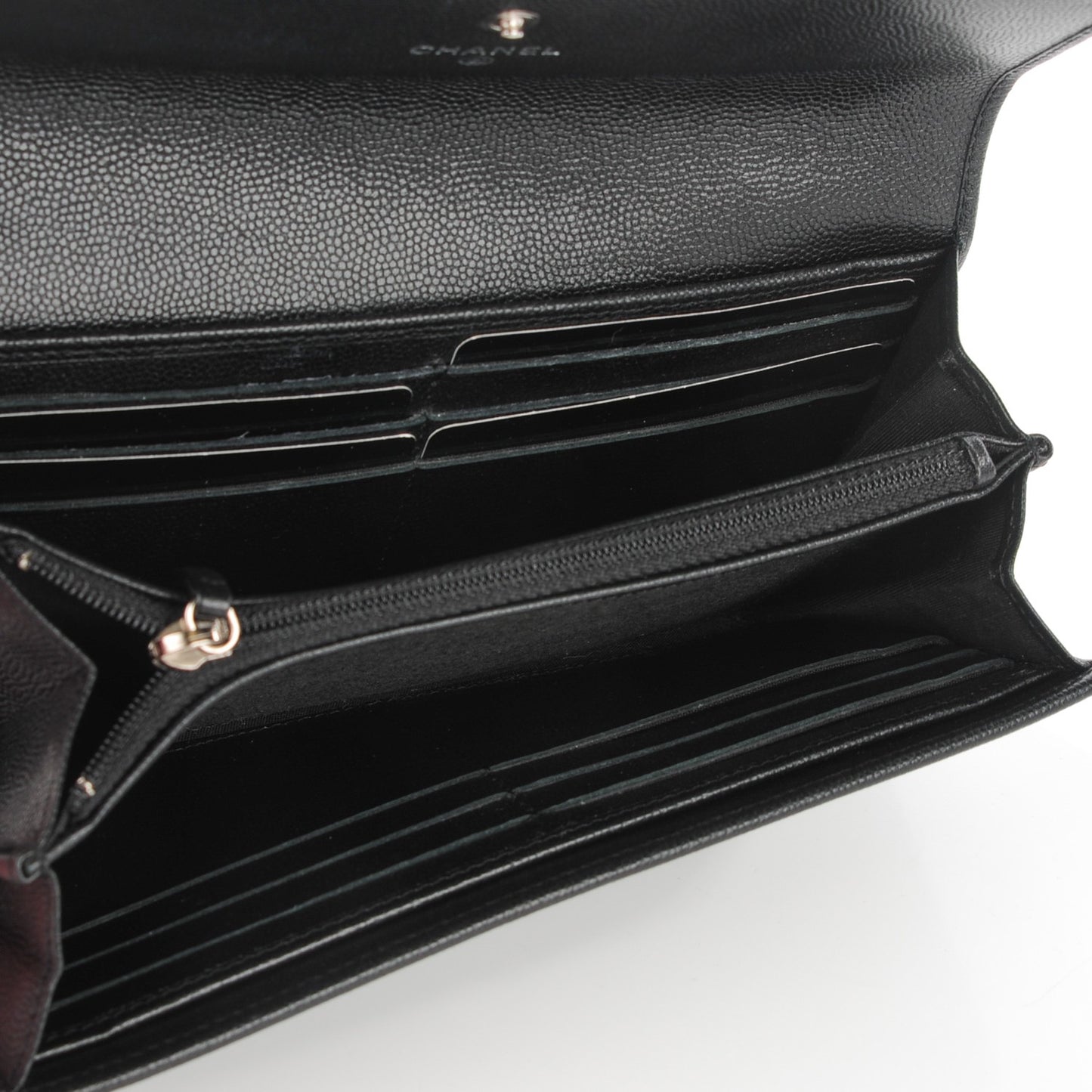 Caviar Sevruga Long Flap Wallet Black