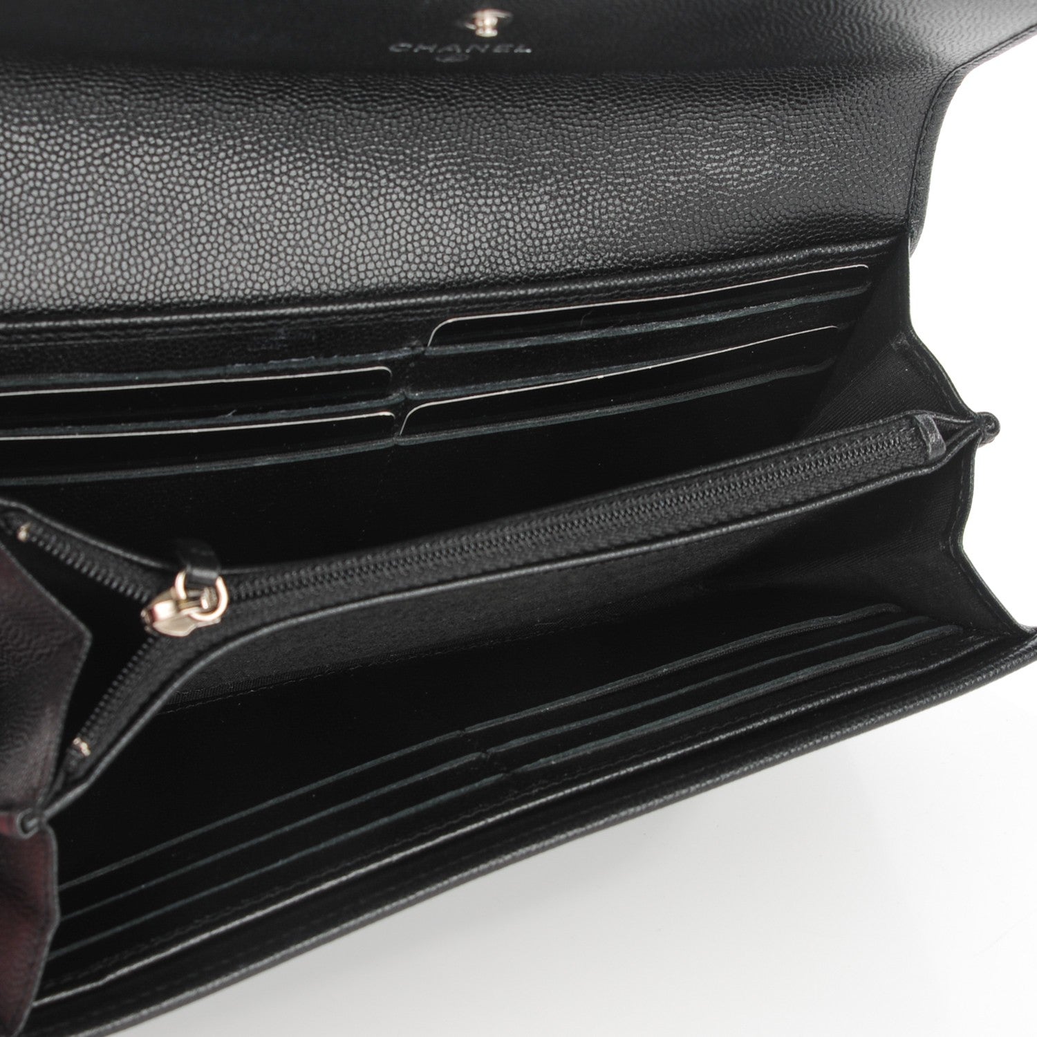 Chanel Caviar Sevruga Long Flap Wallet Black 5 of 8