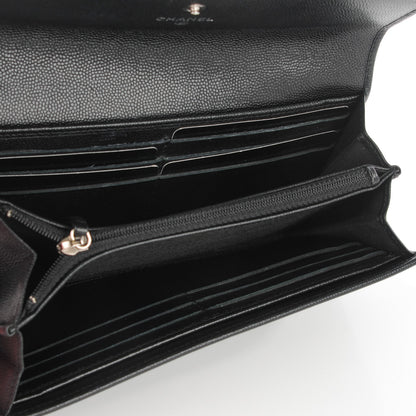 Chanel Caviar Sevruga Long Flap Wallet Black 5 of 8