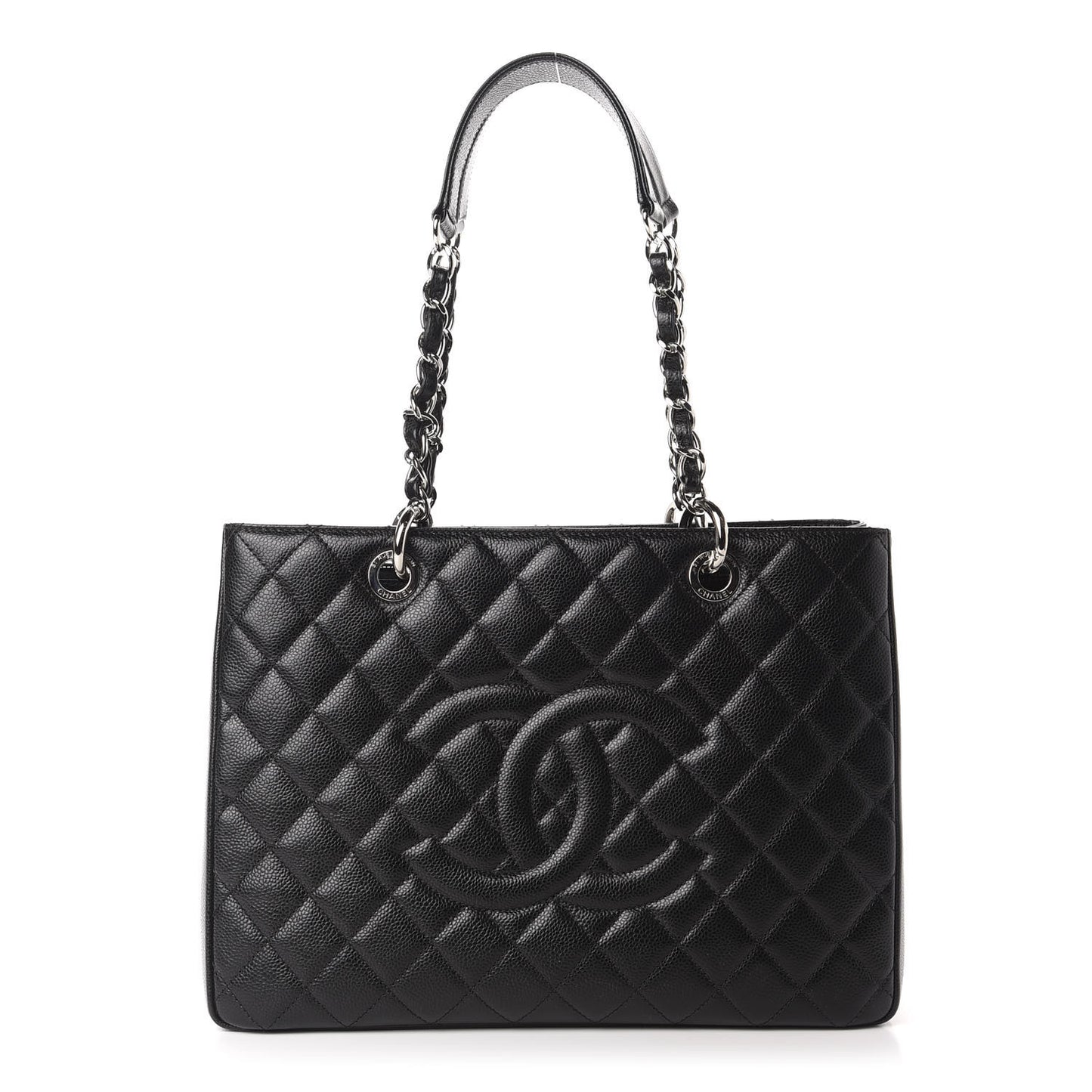 Caviar Quilted Grand Shopping Tote GST Black