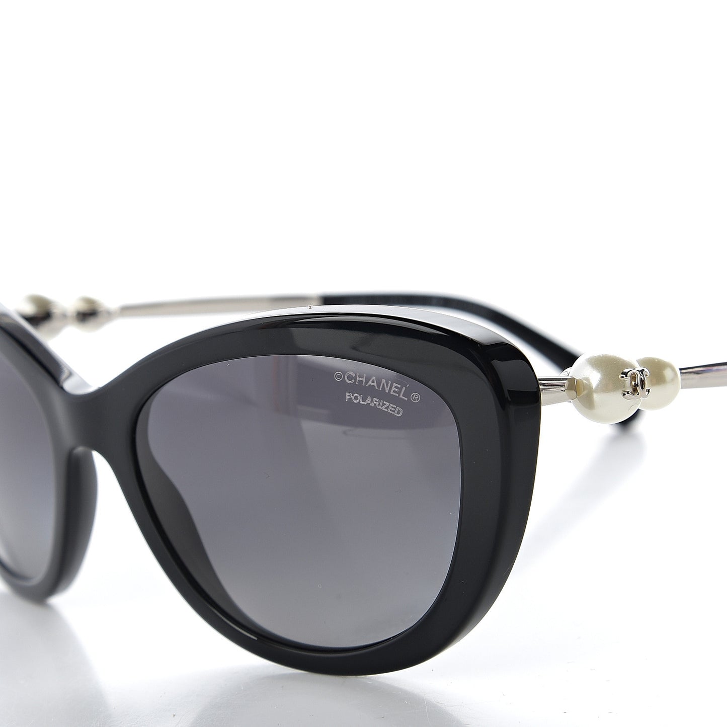 Acetate Pearl Cat Eye Sunglasses 5340-H Black