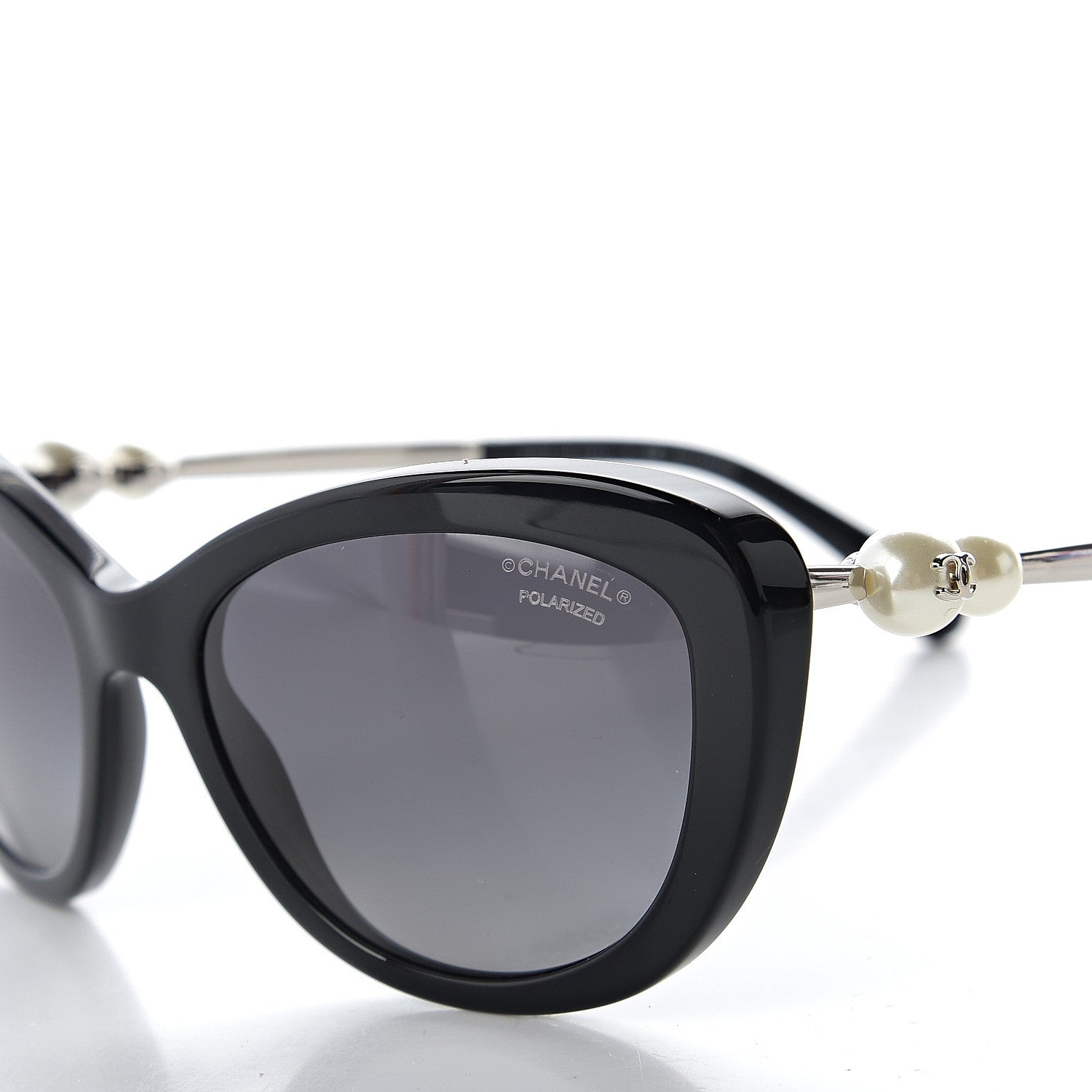 Chanel Acetate Pearl Cat Eye Sunglasses 5340-H Black 7 of 8