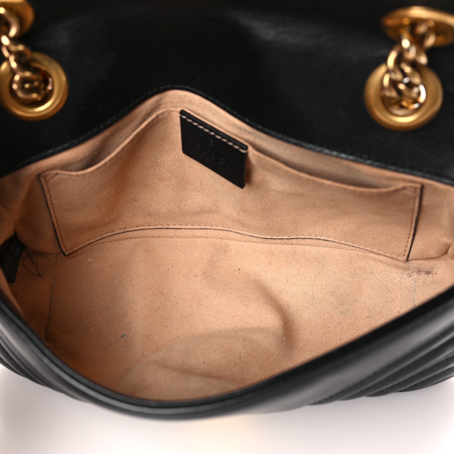 Gucci Calfskin Matelasse Mini GG Marmont Shoulder Bag Black 5 of 9