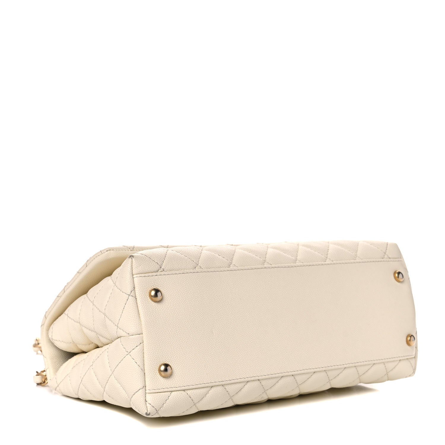 Chanel Caviar Elaphe Quilted Small Coco Handle Flap Ivory 4 of 15