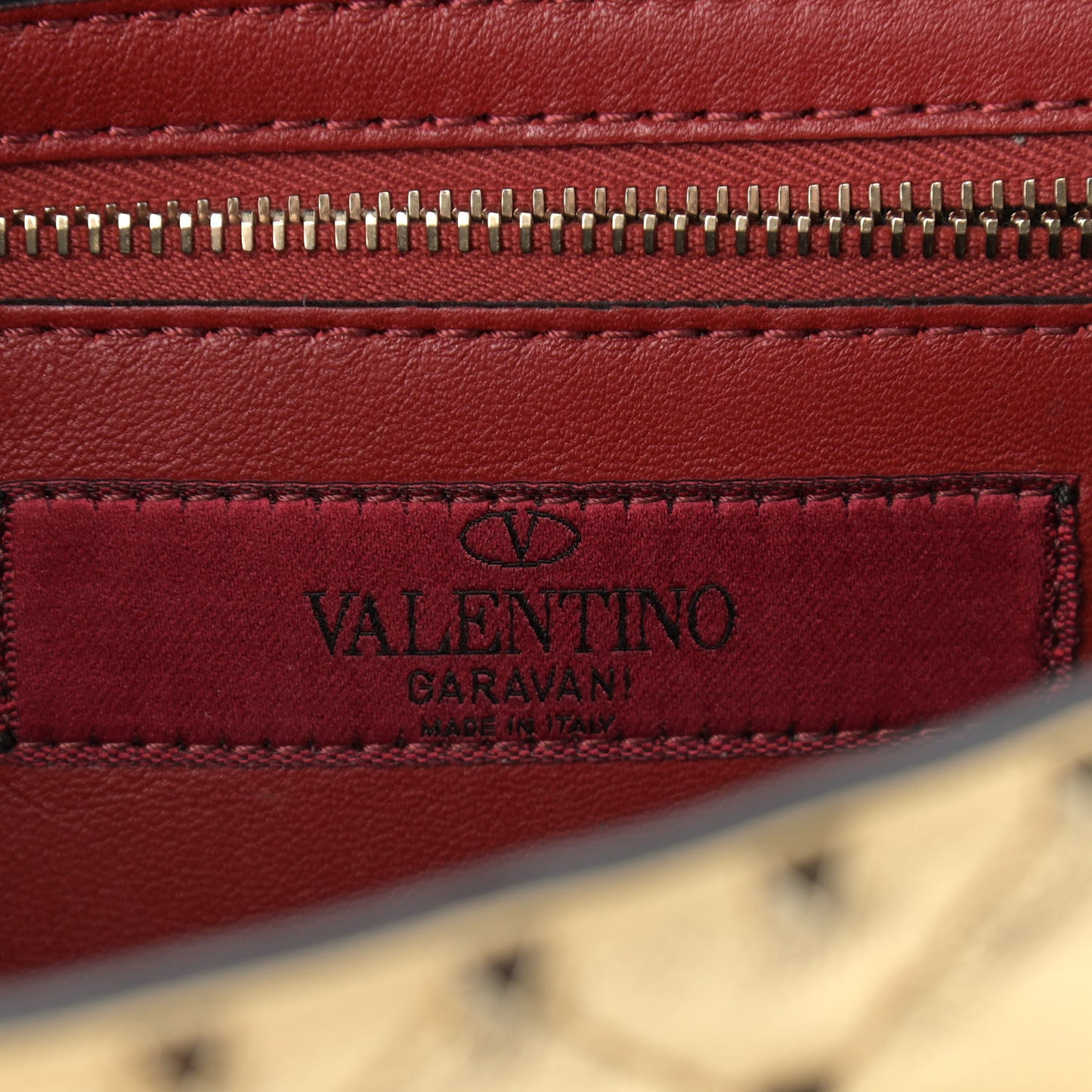 Metallic Nappa Rockstud Spike Wallet on Chain Mekong