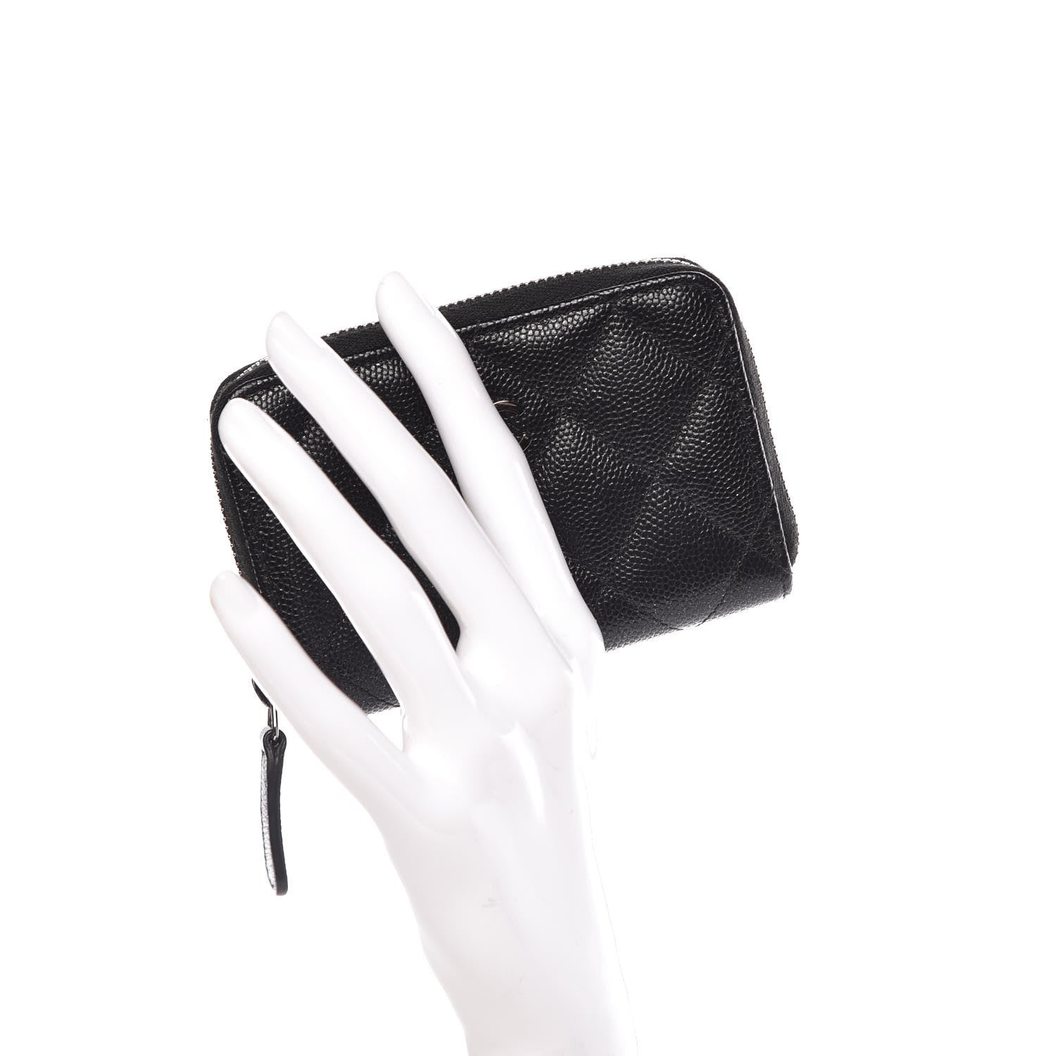 Chanel Iridescent Caviar Quilted Zip Coin Purse Black 2 of 8