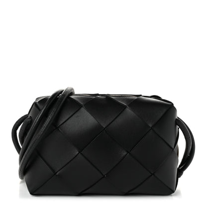 Bottega Veneta Lambskin Maxi Intrecciato Small Cassette Camera Bag Black 1 of 9