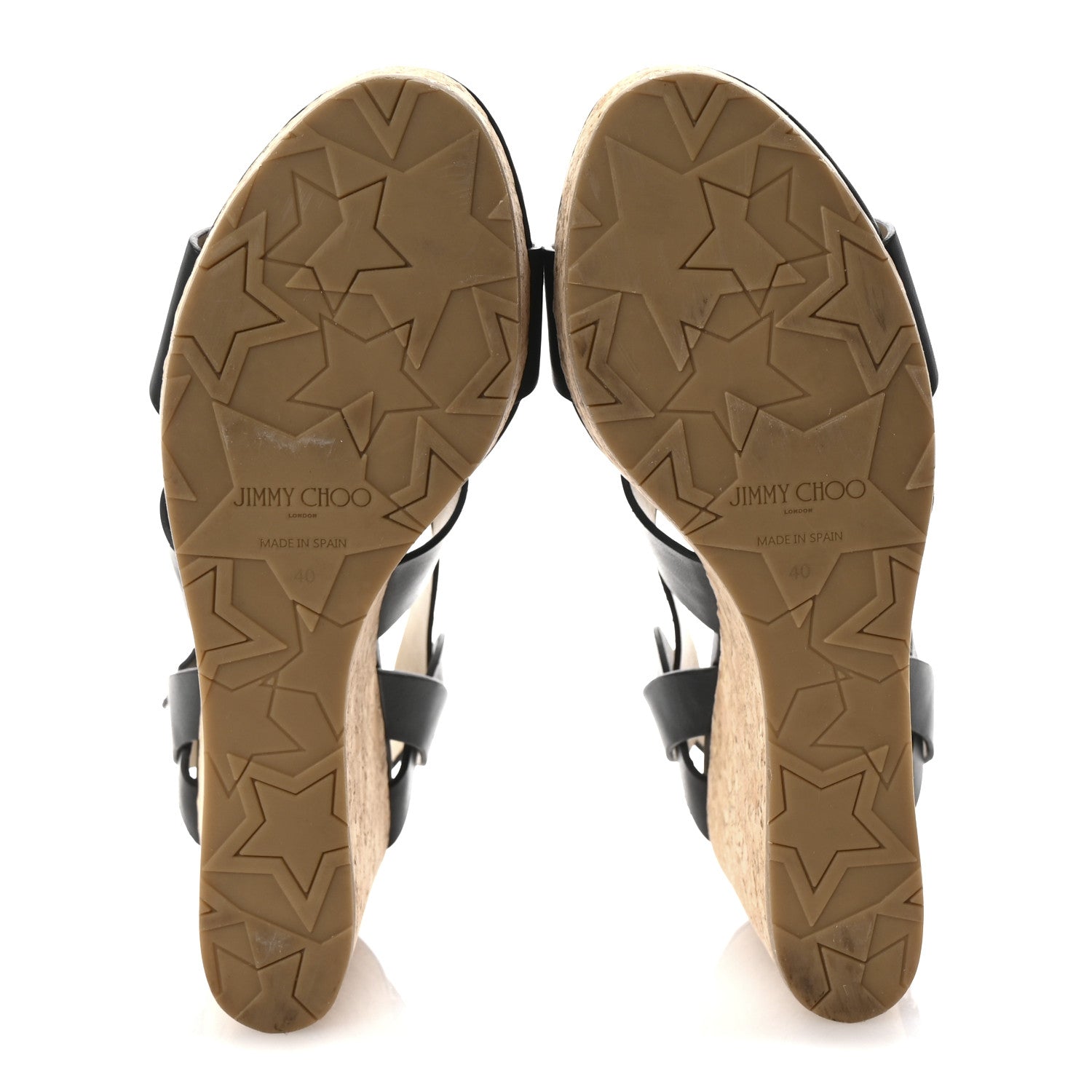 Jimmy Choo Vachetta Cork Aleili 100 Wedge Sandals 40 Black 6 of 8