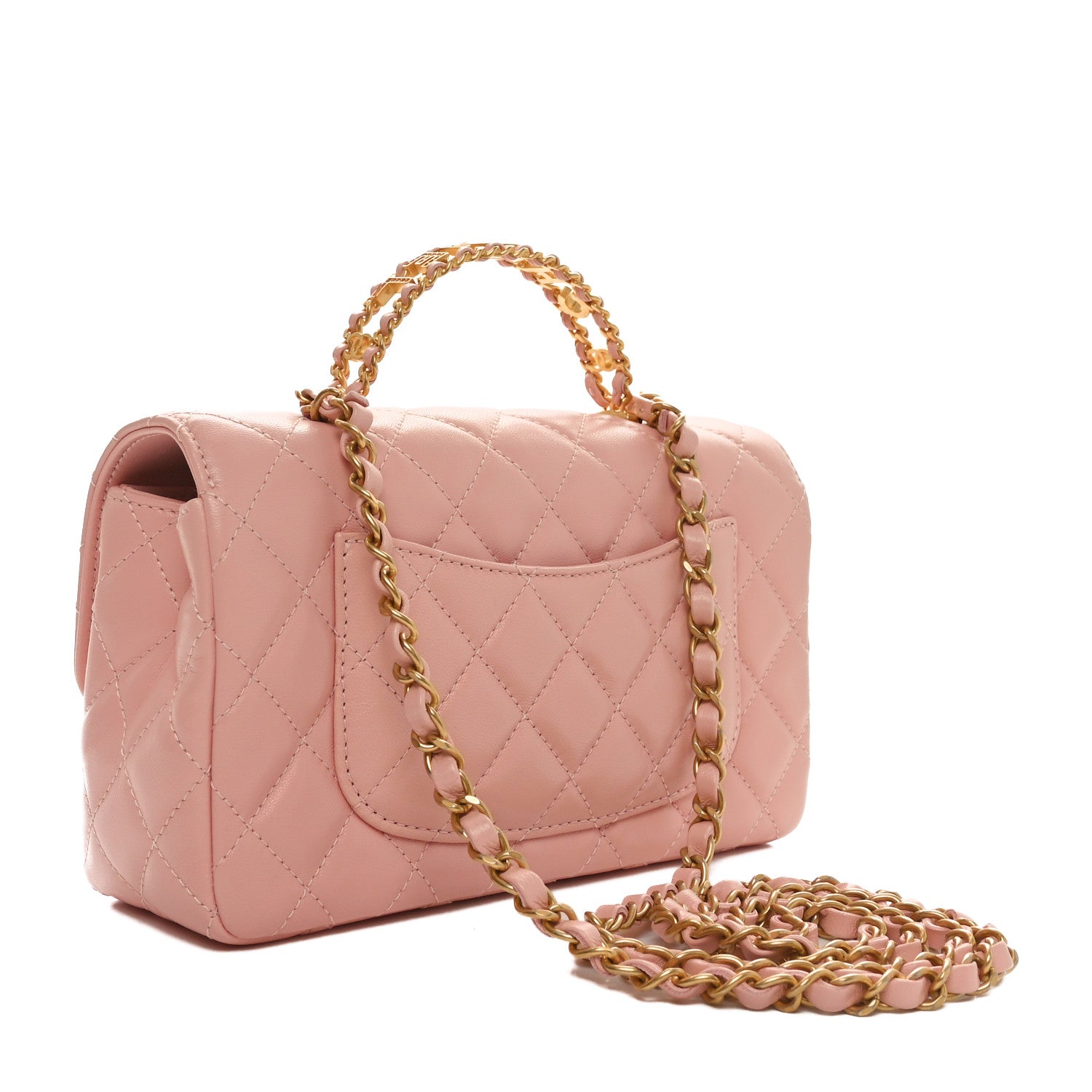 Chanel Lambskin Quilted Mini Strass On Top Flap Light Pink 3 of 11