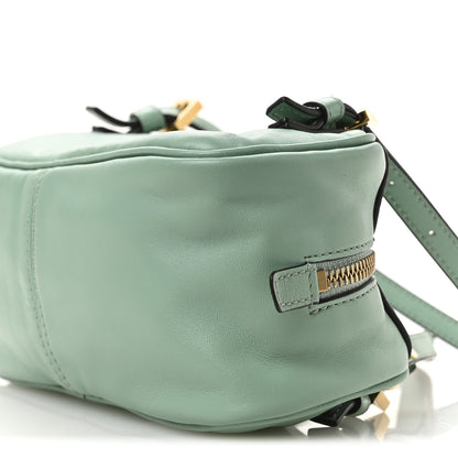Versace Lambskin Mini Tag Bowling Bag Turquoise 9 of 9