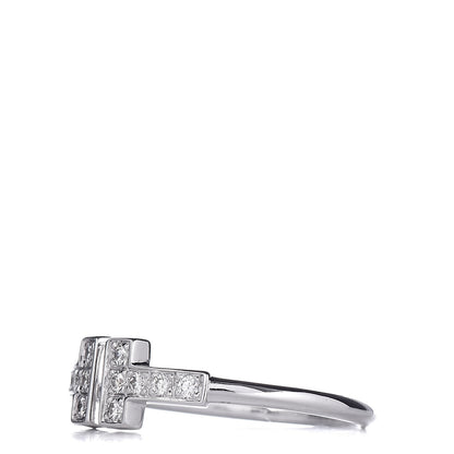 Tiffany 18K White Gold Diamond T Wire Ring 51 5.75 3 of 6