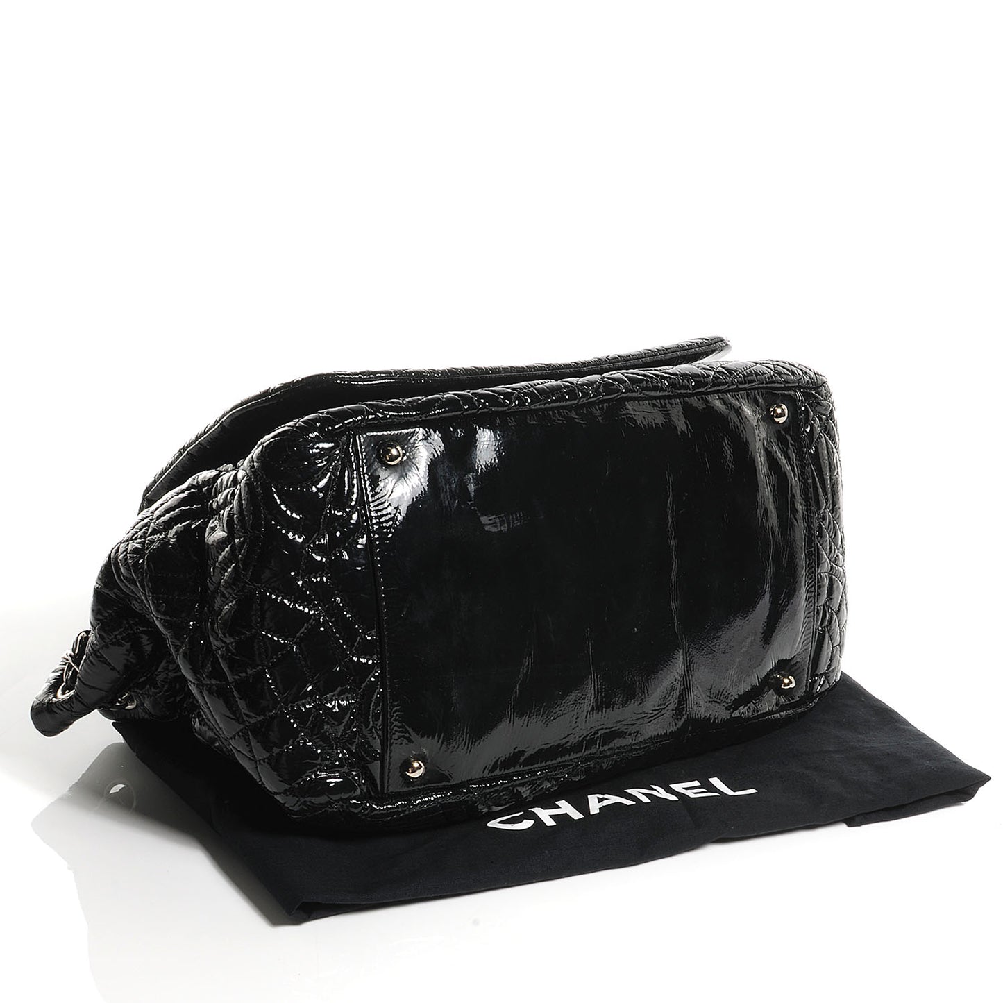 Vinyl Graphic Edge Accordion Flap Bag Black