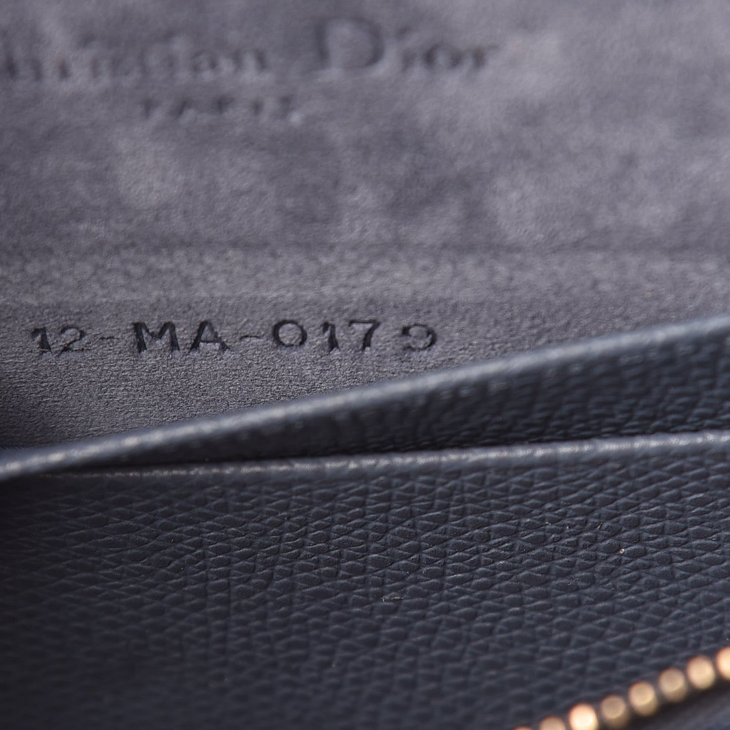 Grained Calfskin Saddle Belt Clutch Denim Blue