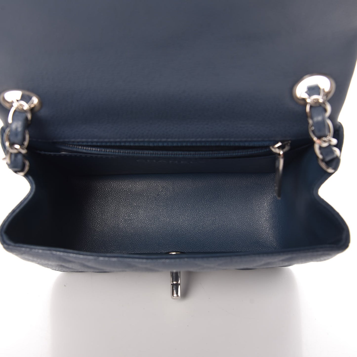 Caviar Quilted Mini Square Flap Blue