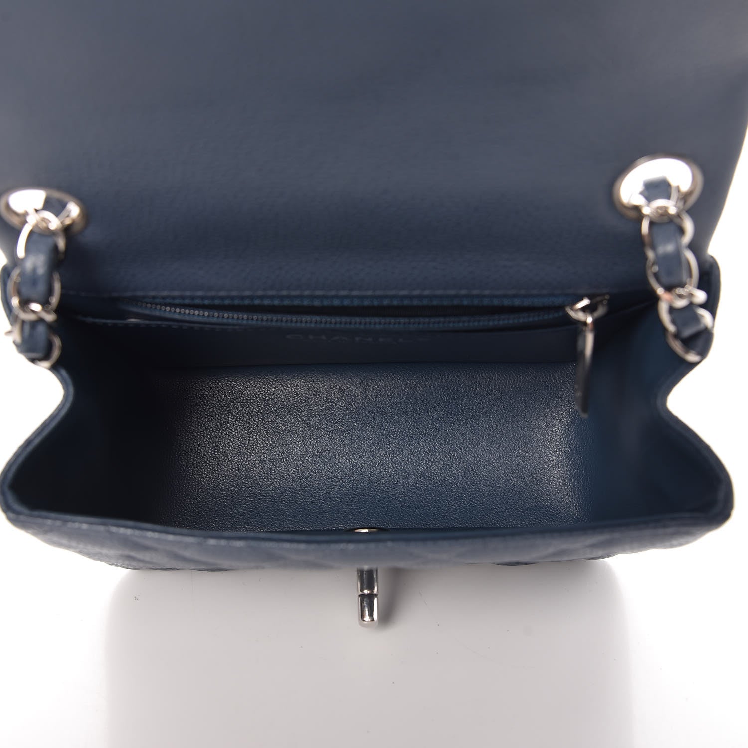 Chanel Caviar Quilted Mini Square Flap Blue 9 of 10