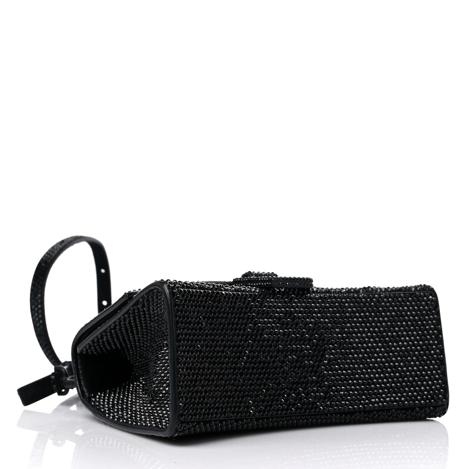 Balenciaga Strass Suede Hourglass Top Handle Bag XS Black Jet 4 of 12