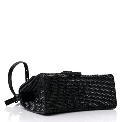 Balenciaga Strass Suede Hourglass Top Handle Bag XS Black Jet 4 of 12