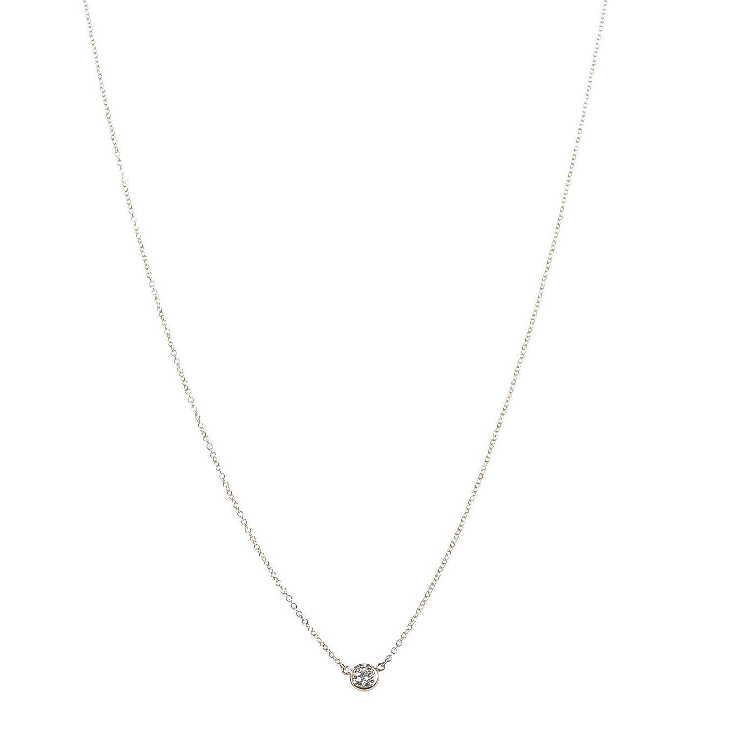 Tiffany 18K Yellow Gold Diamond .21ct Elsa Peretti Diamonds by the Yard Pendant Necklace 1 of 7