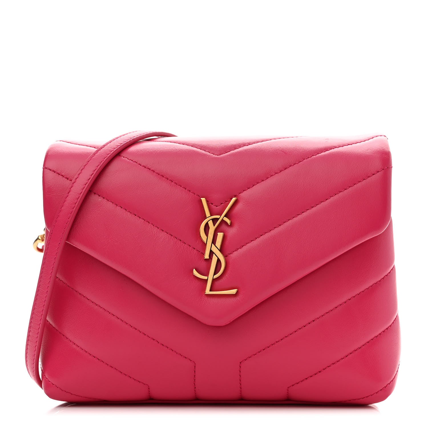 Saint Laurent Calfskin Y Quilted Monogram Toy Loulou Crossbody Bag Freesia 1 of 10