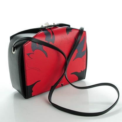 Alexander McQueen Calfskin Lotus Flower Legend Box Shoulder Bag Red Black 3 of 7