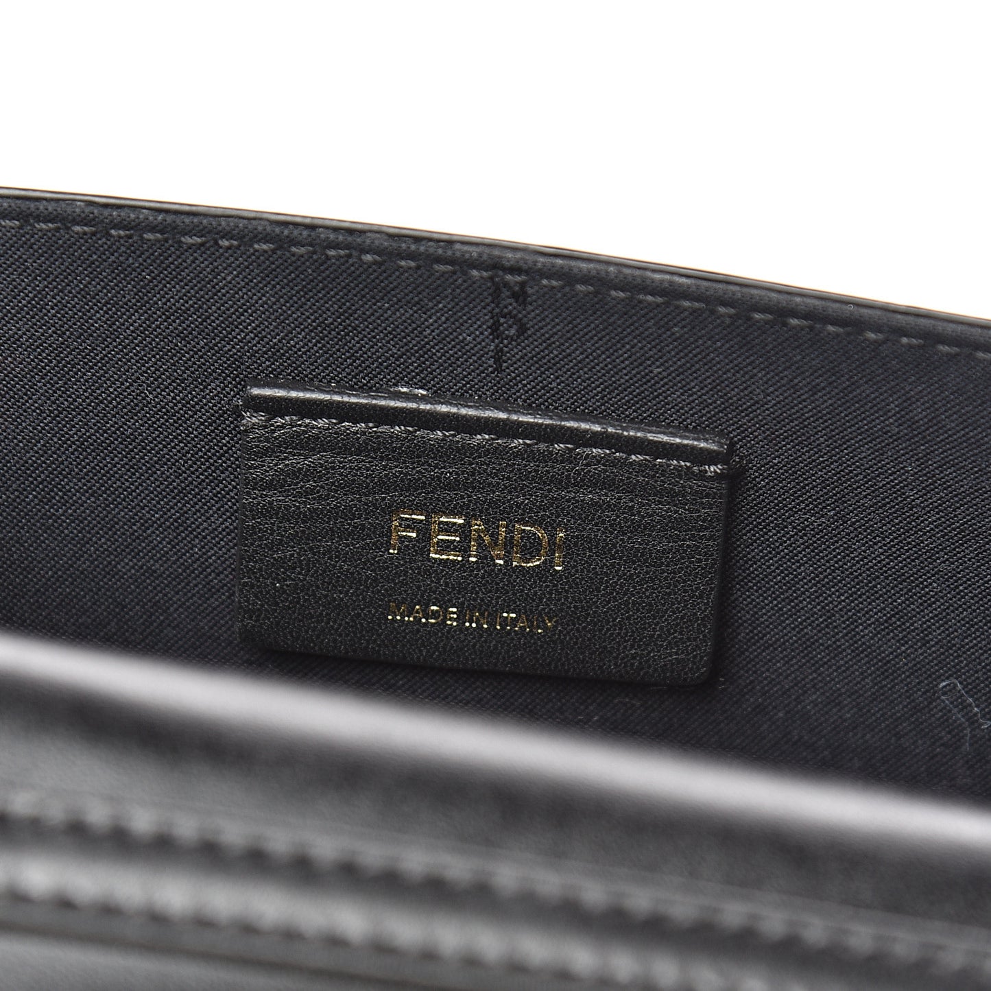 Vitello Liberty F is Fendi Bi-Color FF 1974 Embossed Envelope Belt Bag Maya Black