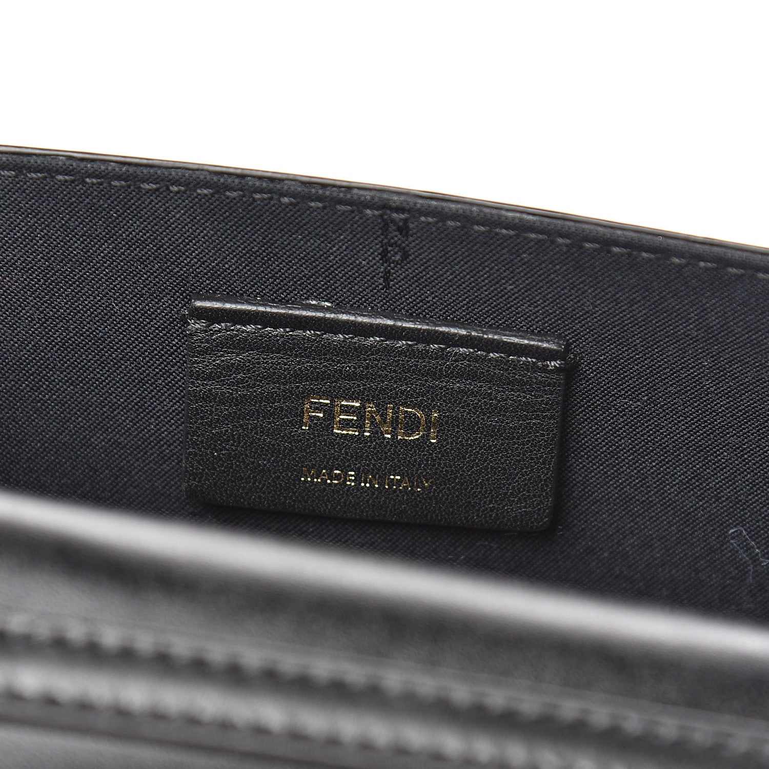 Fendi Vitello Liberty F is Fendi Bi-Color FF 1974 Embossed Envelope Belt Bag Maya Black 8 of 12