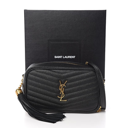 Saint Laurent Grain De Poudre Matelasse Monogram Mini Lou Camera Bag Black 10 of 10