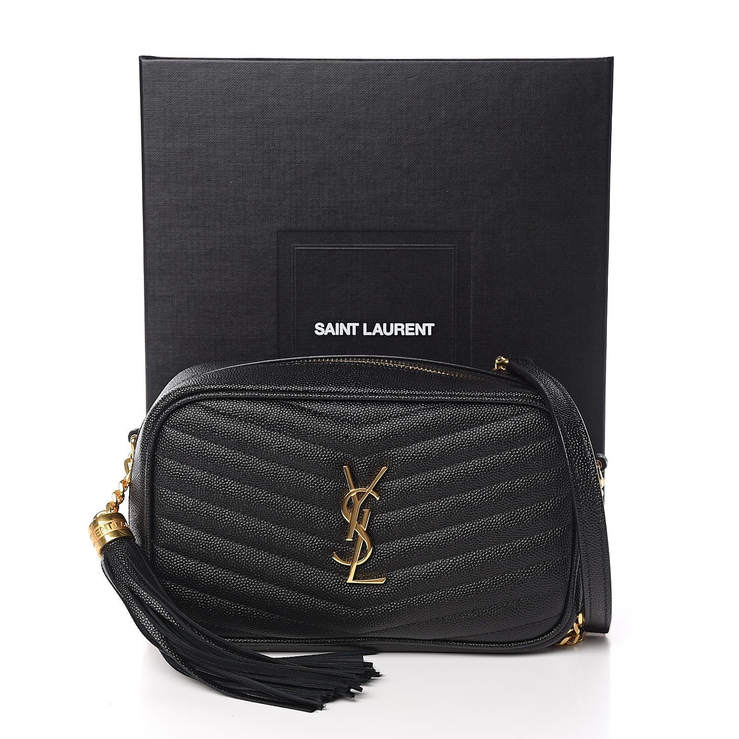 Saint Laurent Grain De Poudre Matelasse Monogram Mini Lou Camera Bag Black 10 of 10
