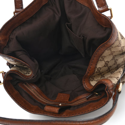Gucci Monogram Medium Jockey Tote Dark Brown 5 of 14