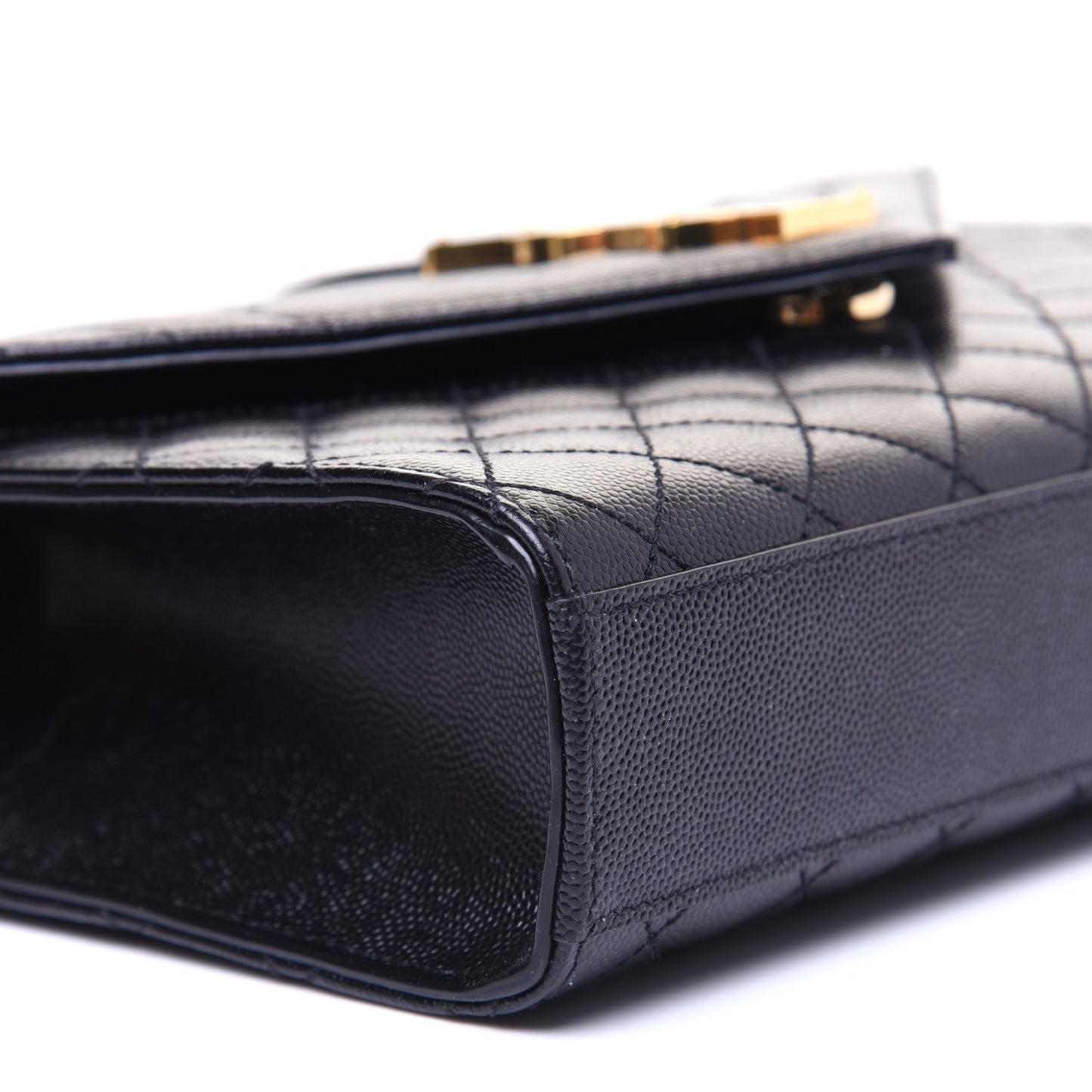 Grain De Poudre Textured Mixed Matelasse Triquilt Medium Monogram Satchel Black
