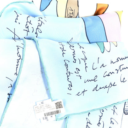 Hermes Silk Le Pegase d'Hermes 140 Scarf  Bleu Ciel Orange Cuit 3 of 3