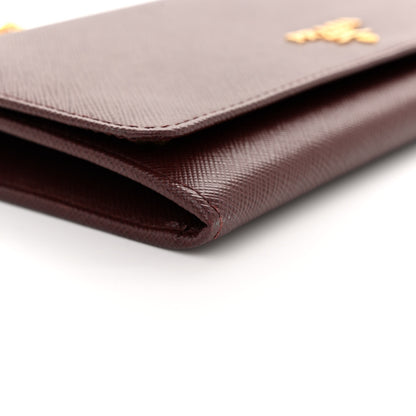 Prada Saffiano Metal Large Chain Wallet Granato 8 of 11