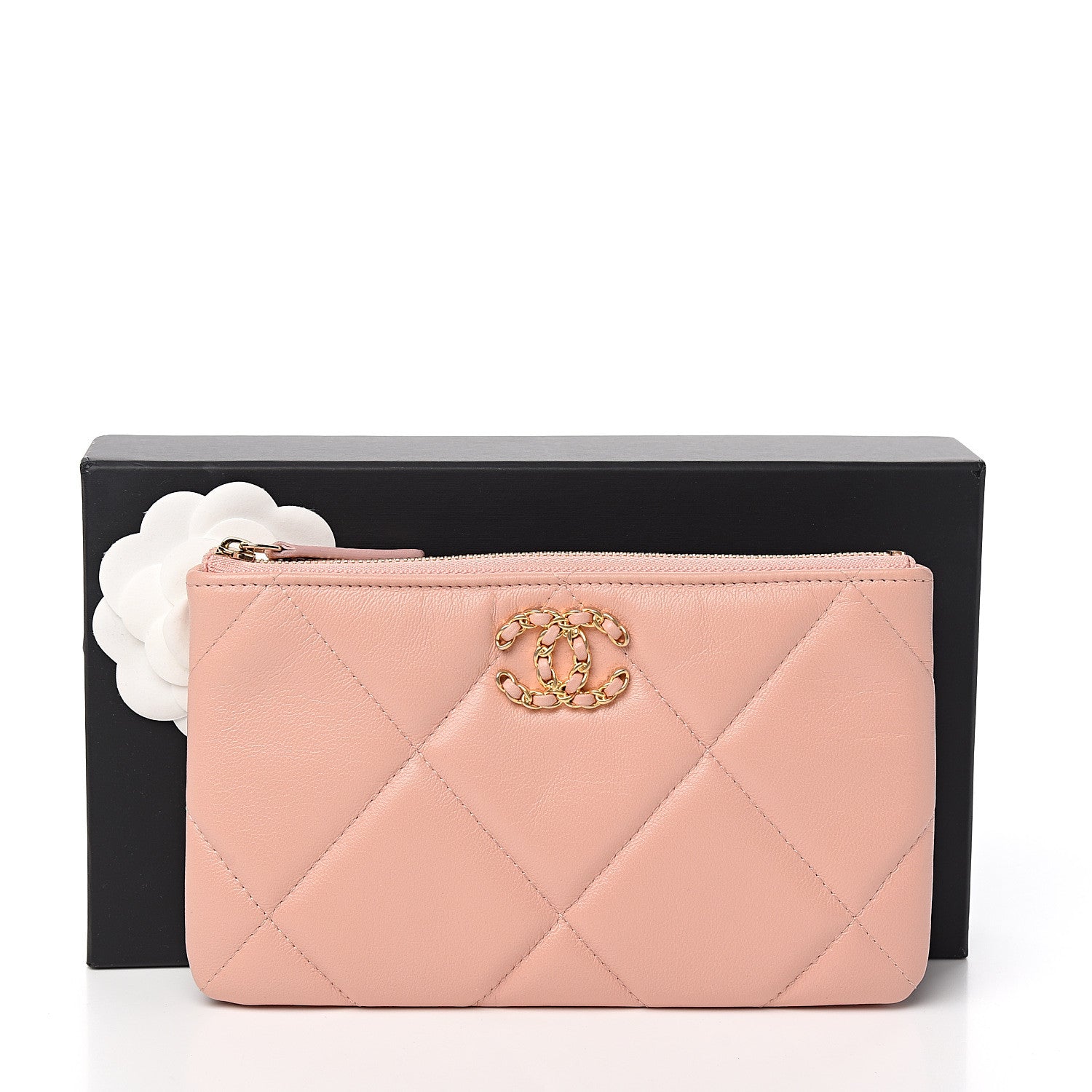 Chanel Goatskin Quilted 19 Cosmetic Case Light Pink 7 of 7
