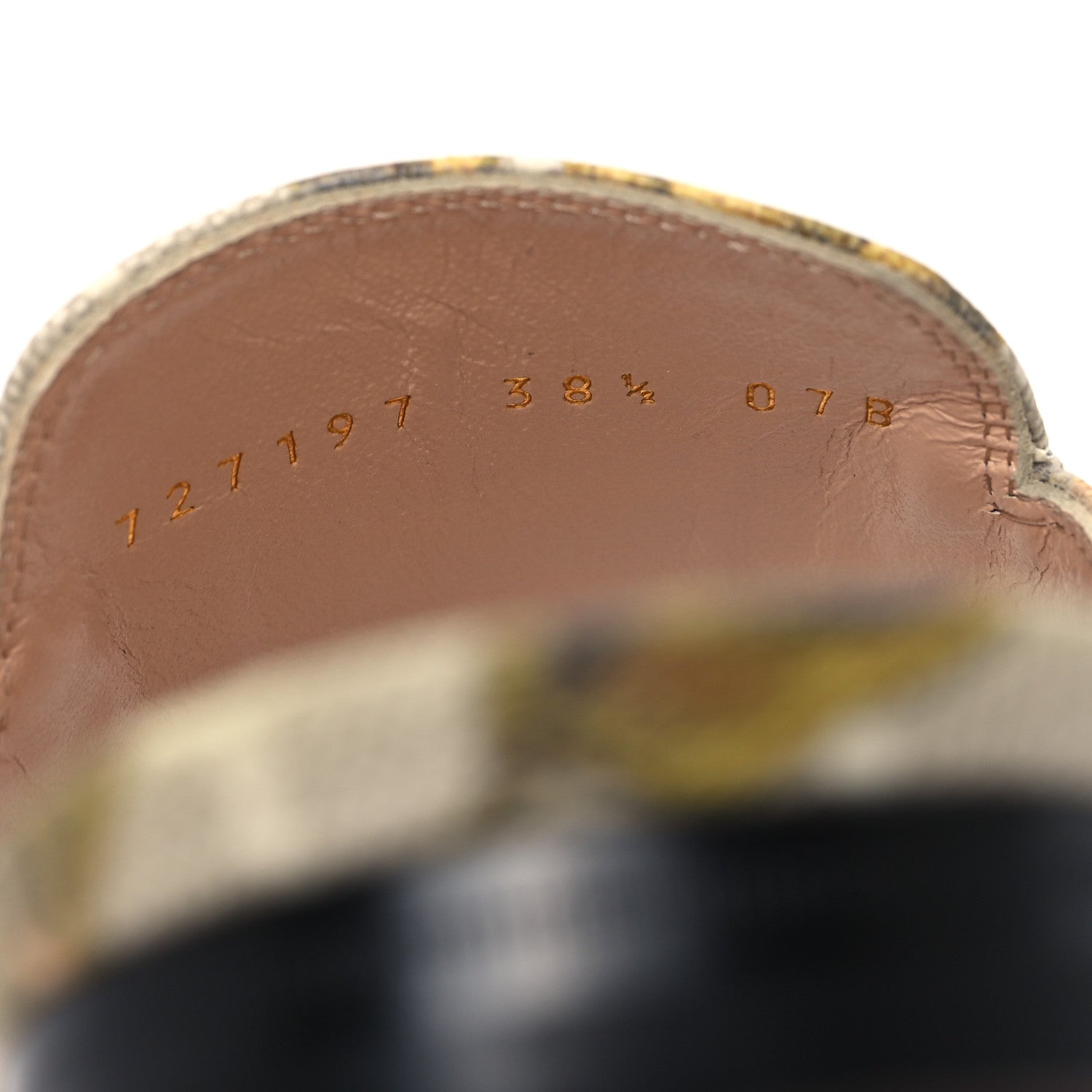 Gucci GG Supreme Monogram Malaga Kid Water Flora Womens Princetown Slippers 38.5 Beige White Multicolor Mystic White 9 of 11