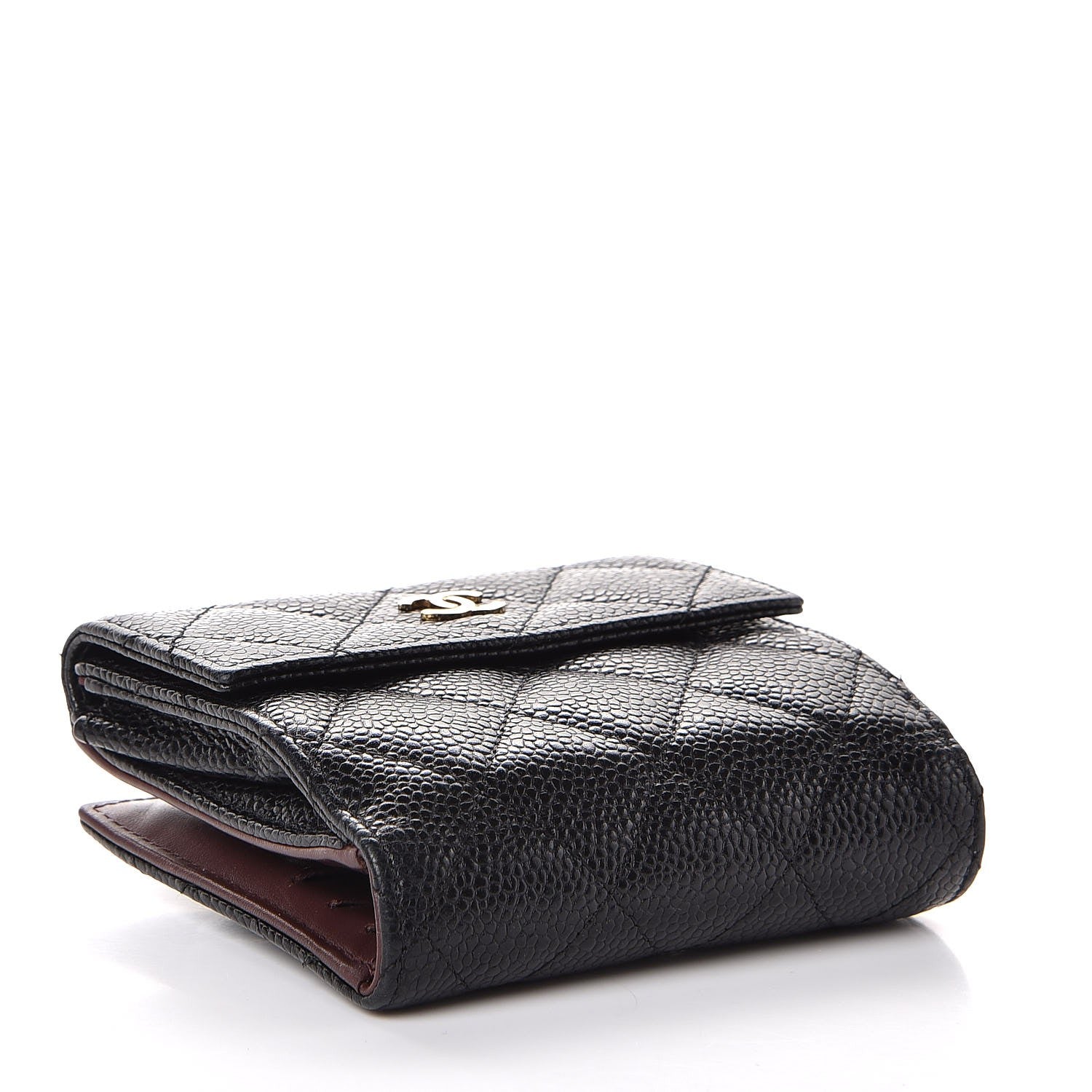 Chanel Caviar Quilted Compact French Flap Wallet Black 4 of 8
