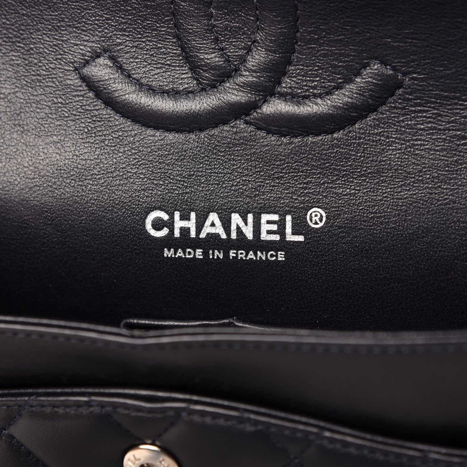 Chanel Lambskin Quilted Medium Double Flap Dark Navy 8 of 11