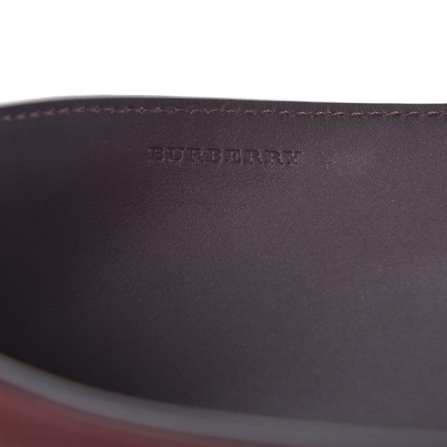 Grainy Calfskin House Check Simon Travel Wallet Wine
