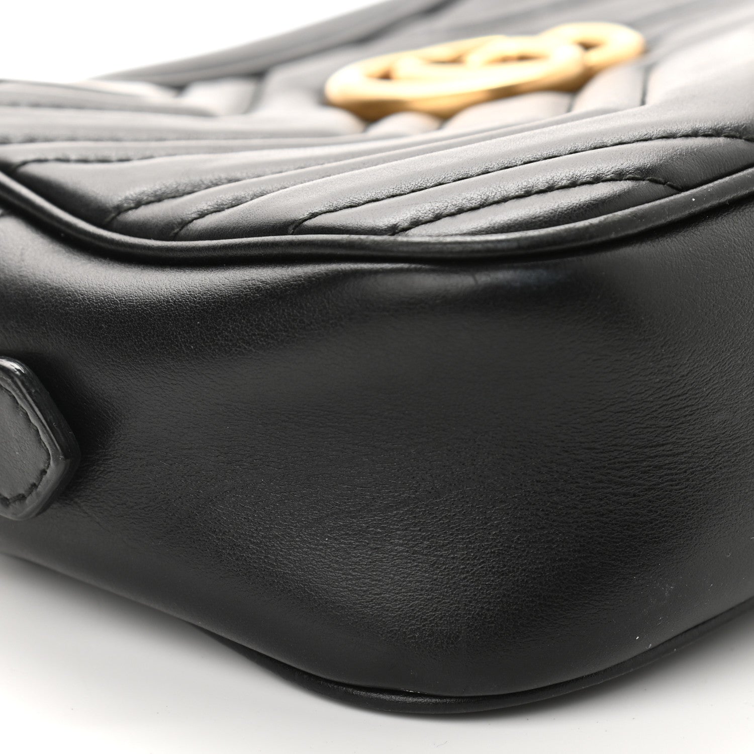 Gucci Calfskin Matelasse Small GG Marmont Chain Shoulder Bag Black 15 of 15