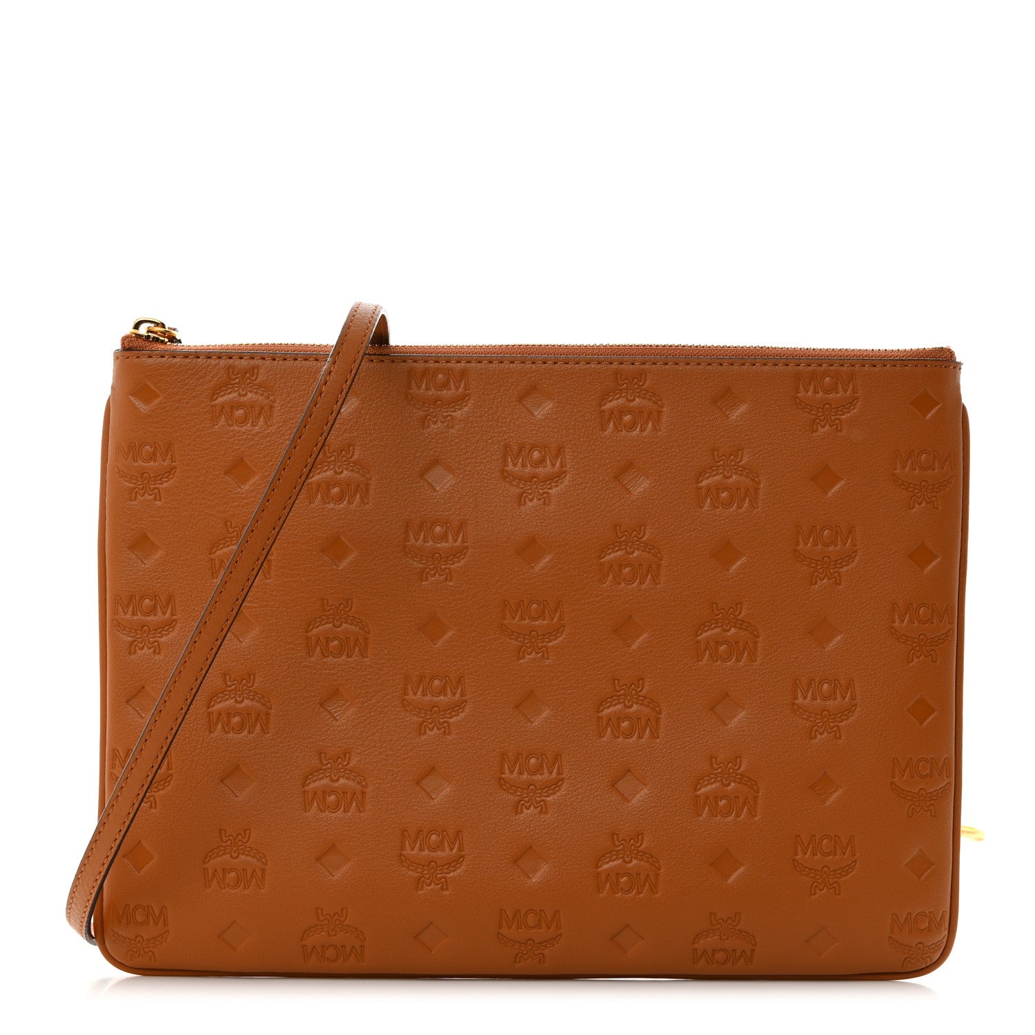 MCM Calfskin Ottomar Crossbody Pouch Cognac 1 of 11