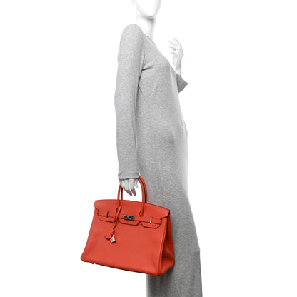Hermes Taurillon Clemence Birkin 35 Capucine 2 of 14