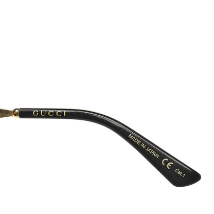 Gucci Metal Round Frame GG0595S Sunglasses Gold Black Red 5 of 7
