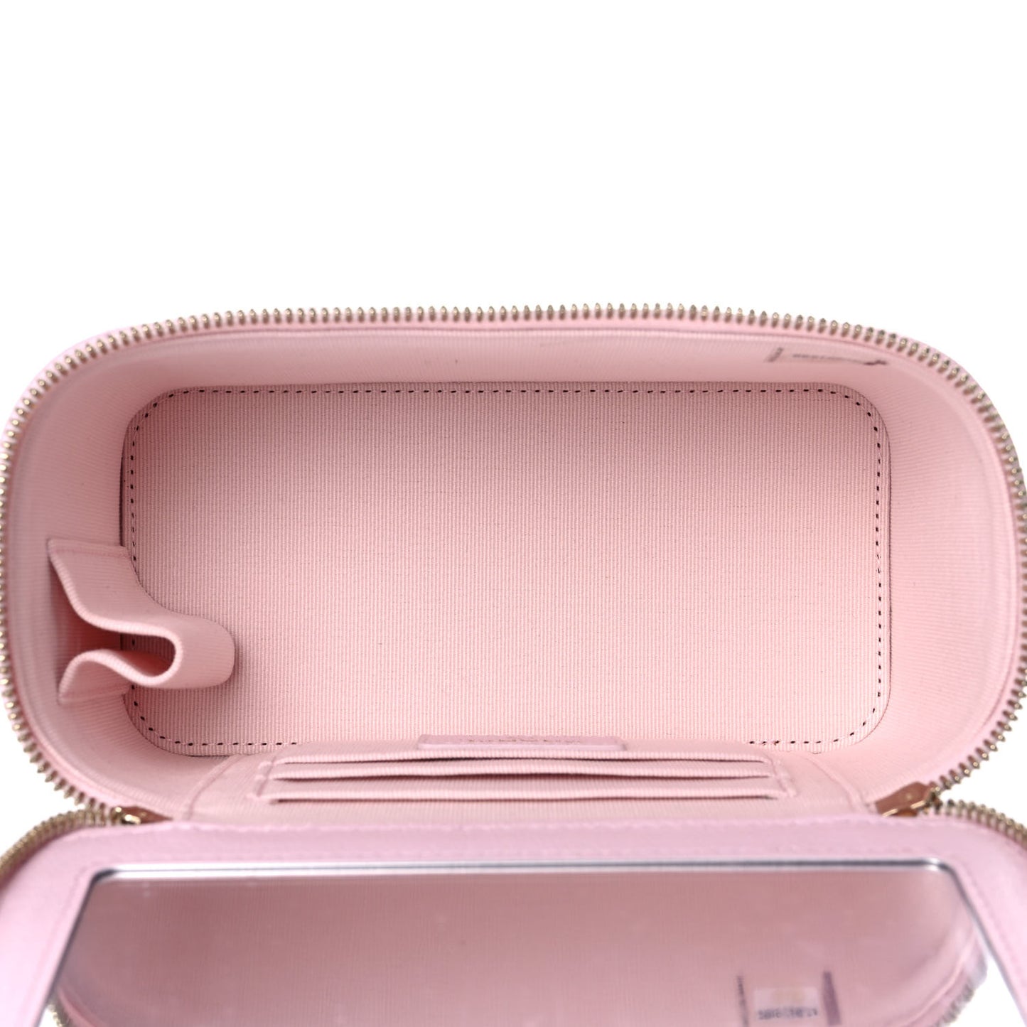 Caviar Quilted Small Tiny CC Vanity Case With Chain Light Pink