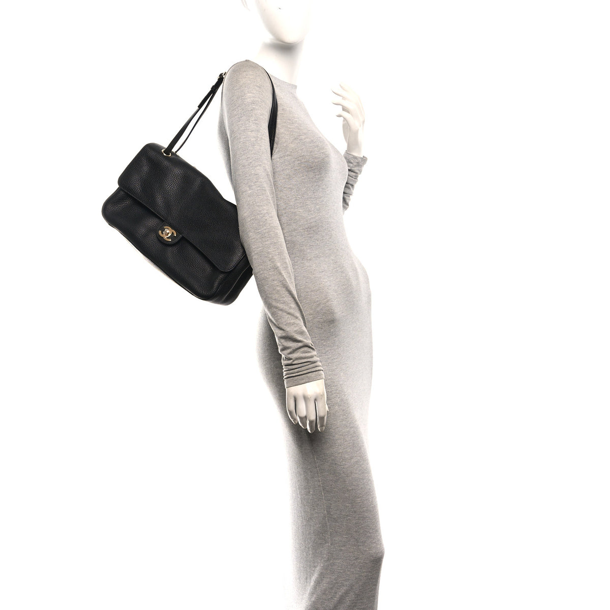 Chanel Grained Calfskin Small Souplissimo Maxi Flap Black 2 of 11